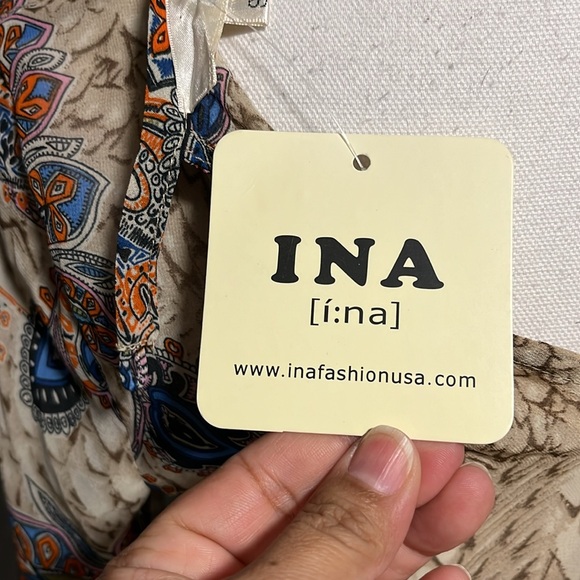 INA Fashion High Low Tie Waist Long Sleeve Dress NWT Small - Picture 9 of 11